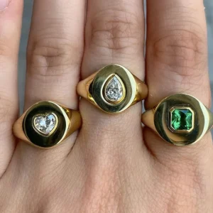 Prive Diamond Pear Signet Ring