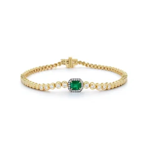 Prive Emerald and Diamond Tennis Bracelet