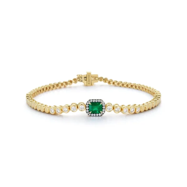 Prive Emerald and Diamond Tennis Bracelet