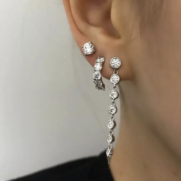 Prive Graduated Diamond Drop Earrings