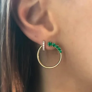 Prive Graduated Emerald Hoops