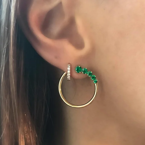 Prive Graduated Emerald Hoops