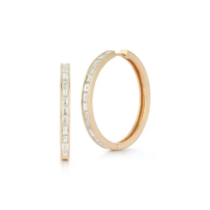 Prive Luxe Diamond Baguette Hoops