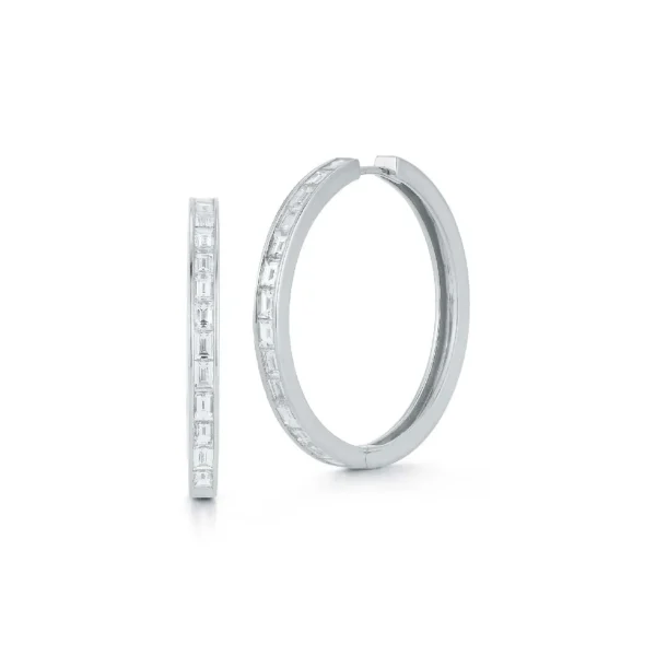 Prive Luxe Diamond Baguette Hoops