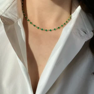 Prive Luxe Emerald and Diamond Choker