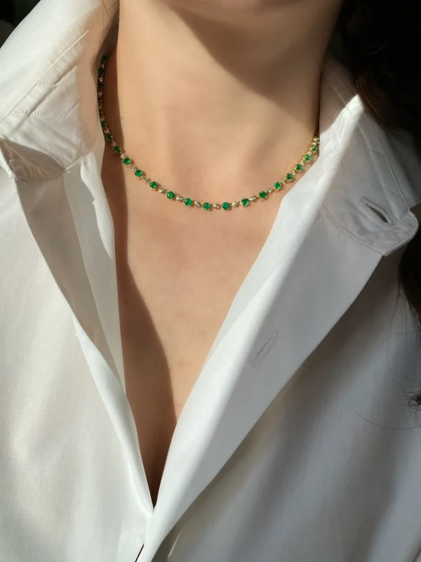 Prive Luxe Emerald and Diamond Choker