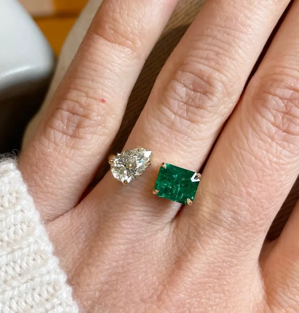 Prive Luxe Emerald and Diamond Ring