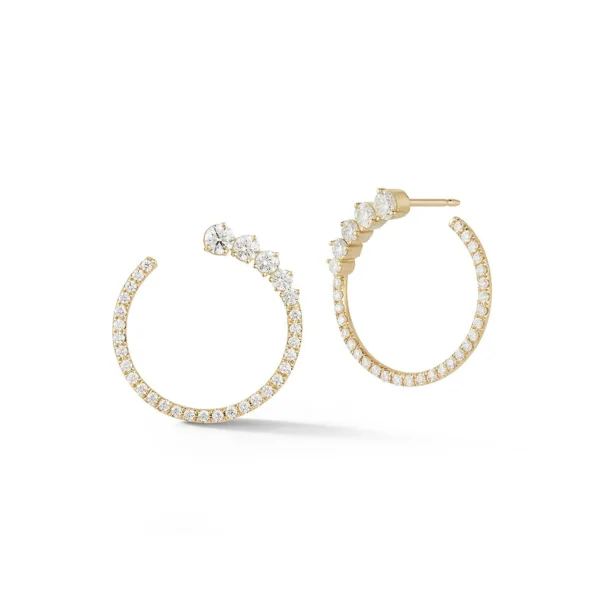 Prive Luxe Graduated Pave Diamond Hoops