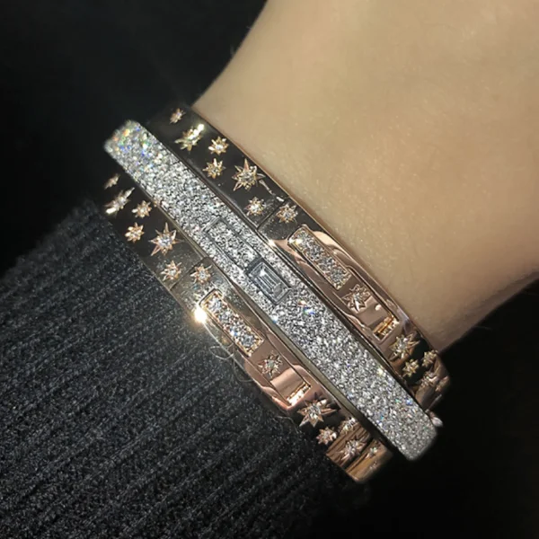 Prive Luxe Thin Pave Diamond Cuff