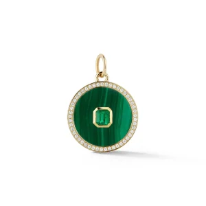 Prive Malachite, Emerald and Diamond Pendant