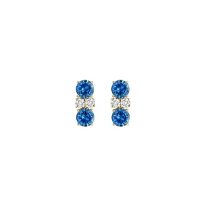 Prive Petite Double Blue Sapphires and Diamond Studs