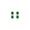 Prive Petite Double Emerald and Diamond Studs