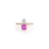 Prive Pink Sapphire and Asscher Cut Diamond Ring