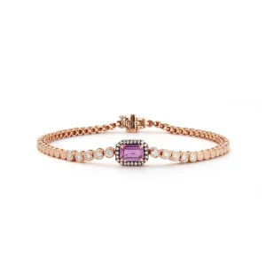 Prive Pink Sapphire and Diamond Tennis Bracelet