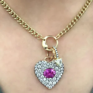 Prive Pink Sapphire Heart Pendant