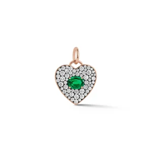 Prive Rose Gold Emerald Heart Pendant