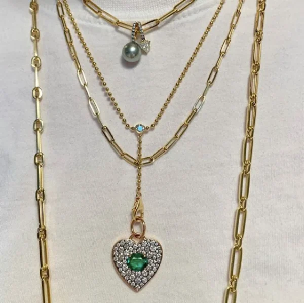 Prive Rose Gold Emerald Heart Pendant