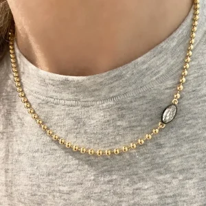 Small Diamond Moval Connexion Necklace