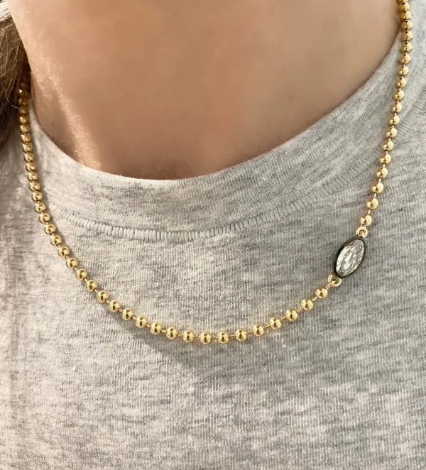 Small Diamond Moval Connexion Necklace