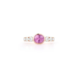 Toujours Bezel Set Oval Pink Sapphire and Diamond Ring