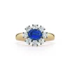 Toujours Blue Sapphire and Diamond Flower Ring