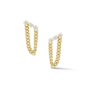 Toujours Diamond Studs with Draped Chain