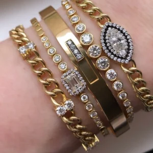 Toujours Double Diamond Link Bracelet