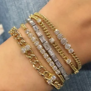 Toujours Double Diamond Link Bracelet