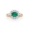 Toujours Emerald and Diamond Flower Ring