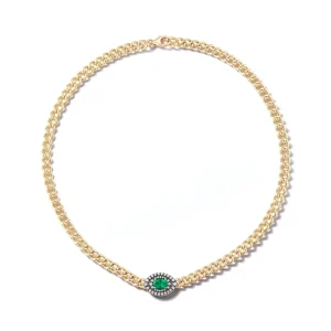 Toujours Emerald Evil Eye Necklace