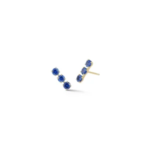 Toujours Large Triple Blue Sapphire Studs