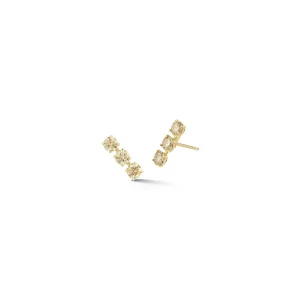 Toujours Large Triple Champagne Diamond Studs