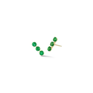 Toujours Large Triple Emerald Studs