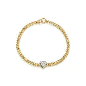 Toujours mon Amour Diamond Heart Solitaire Bracelet