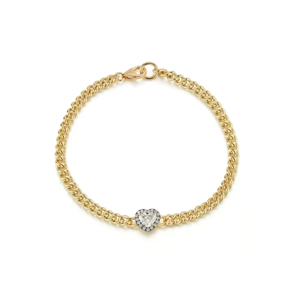 Toujours mon Amour Diamond Heart Solitaire Bracelet