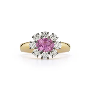 Toujours Pink Sapphire and Diamond Flower Ring