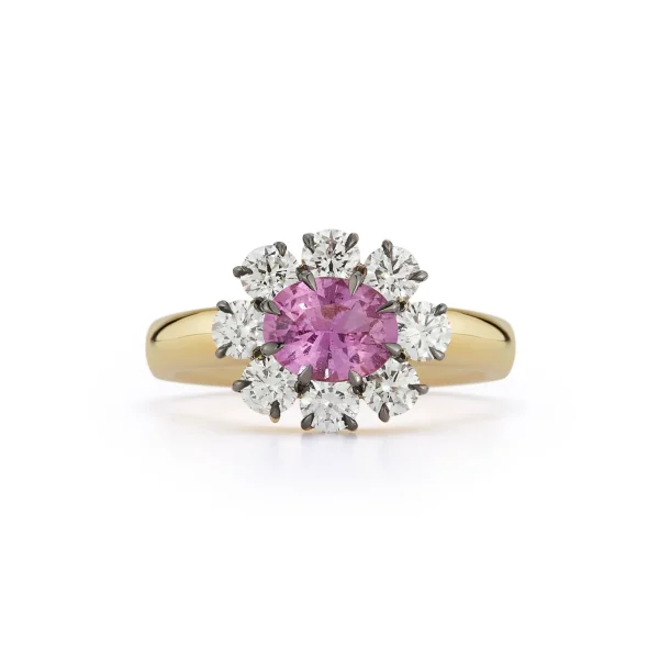 Toujours Pink Sapphire and Diamond Flower Ring