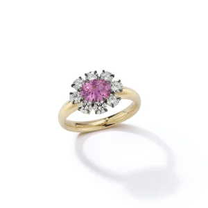 Toujours Pink Sapphire and Diamond Flower Ring