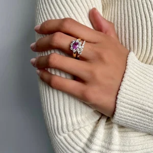 Toujours Pink Sapphire and Diamond Flower Ring