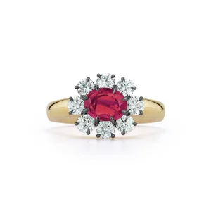 Toujours Ruby and Diamond Flower Ring