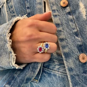 Toujours Ruby and Diamond Flower Ring